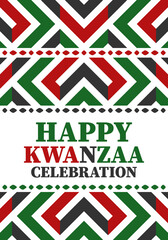 Obraz premium Kwanzaa celebration. Happy African and African-American holiday. Seven days festival, celebrate annual from December to January. Black History. Poster, card, banner and background. Vector illustration