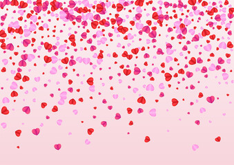 Red Confetti Background Pink Vector. Sweetheart Illustration Heart. Violet Congratulation Backdrop. Tender Heart Isolated Texture. Lilac Wallpaper Pattern.
