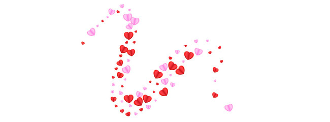 Tender Confetti Background White Vector. Design Texture Heart. Violet Color Frame. Pink Heart Random Illustration. Red Paper Backdrop.