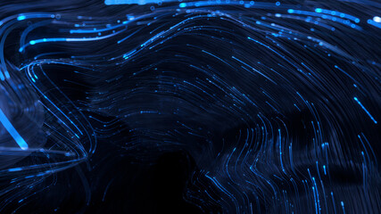 Blue space vortex portal 3D rendering illustration