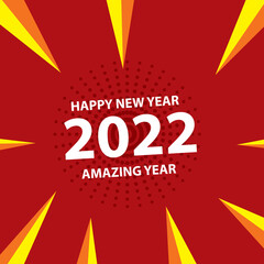 Happy New Year 2022 Celebration Vector Template Design Illustration