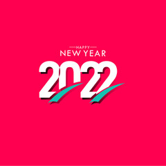 Happy New Year 2022 Celebration Vector Template Design Illustration