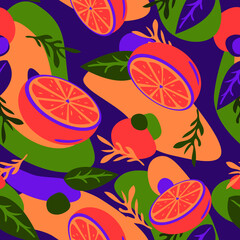 seamless pattern with fruits