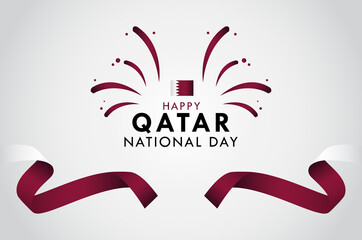 Happy Qatar National Day Celebration Vector Template Design Illustration