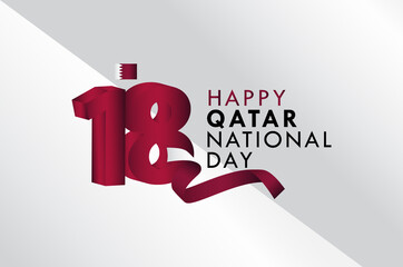 Happy Qatar National Day Celebration Vector Template Design Illustration