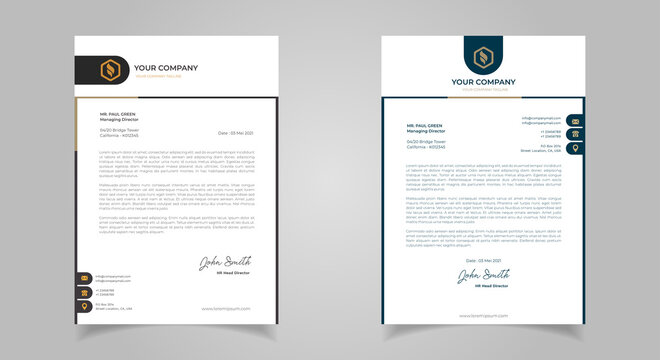 Abstract Letterhead Design Modern Business Letterhead Design Template