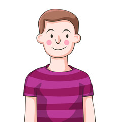 Cute young man in drawing style isolated vector. Person object illustration for your presentation, teaching materials or others as you want.