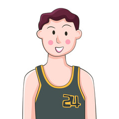 Obraz premium Cute sports young man in drawing style isolated vector. Person object illustration for your presentation, teaching materials or others as you want.