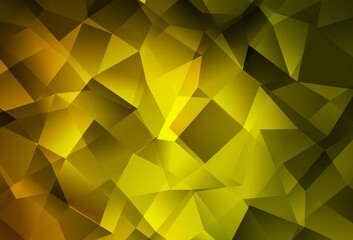 Dark Green, Yellow vector gradient triangles template.