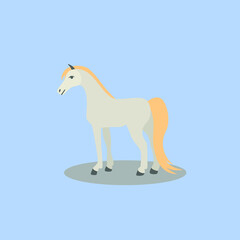 Horse Animal Cartoon Flat Vector