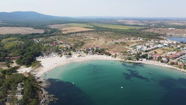 Aerial view of Arapya beach near town of Tsarevo, Burgas Region, Bulgaria 