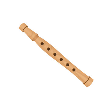 The flute musical instrument isolated on white background.Vector.