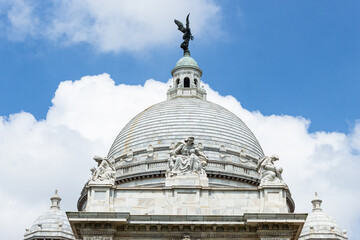 Bronze statue of Victory on top of Dome roof of Victoria Memorial Hall.
