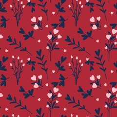 Valentines Day seamless pattern heart. Decorative heart background with valentines hearts. Vector illustration.