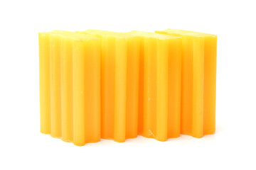 Yellow soap isolated on white background 