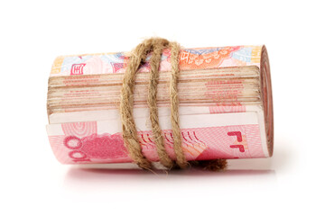 China renminbi on white background 