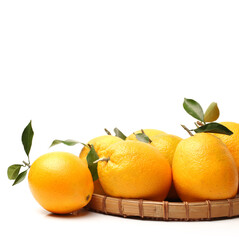 Orange fruit on the white background