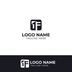 Obraz premium Creative 1F logo design template suitable for Print, Digital, Banner, Icon, Apps, print T-Shirts and Other Marketing Material Purpose 