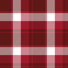 Seamless plaid pattern in burgundy red and white. All over classic fabric print.  - 472187890