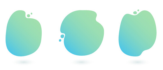 Set of gradient shapes. Abstract fluid design. Trendy colorful background.
