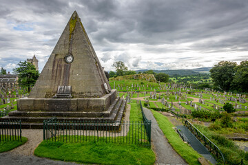Ancient and monumental cemetery at Stirling Castle, Scotland.