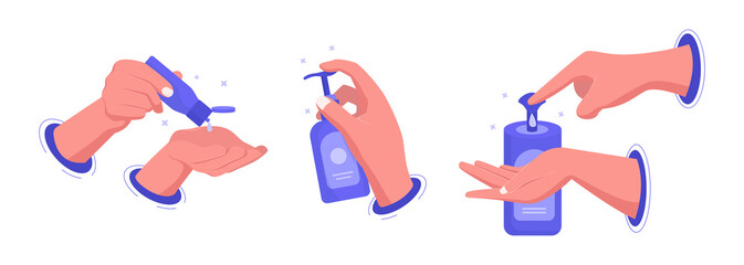 Hand sanitizer bottle and washing hand gel