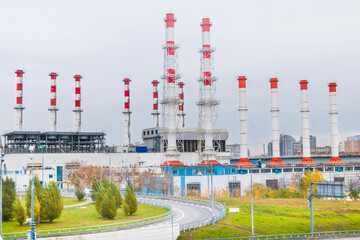 Obraz premium smog Emission Pipe Factory techm technological world ecology pollution
