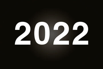 Happy New Year 2022. Black background