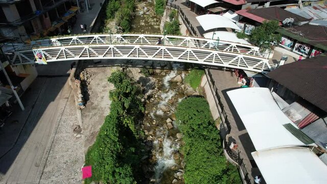 Fly over Aguas Calientes in Peru