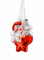 glass christmas ornament isolated on white background