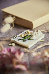 Aroma sachet. home decoration made using hand made technique. natural trendy eco decor made of wax. Floral decor.