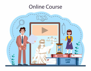 Law class online service or platform. Punishment and judgement education