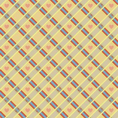 Checkered background decorated with hearts. Background for albums, scrapbooking, art objects, crafts, fabrics, advertising, blogging. Harmonious interweaving of multicolored stripes