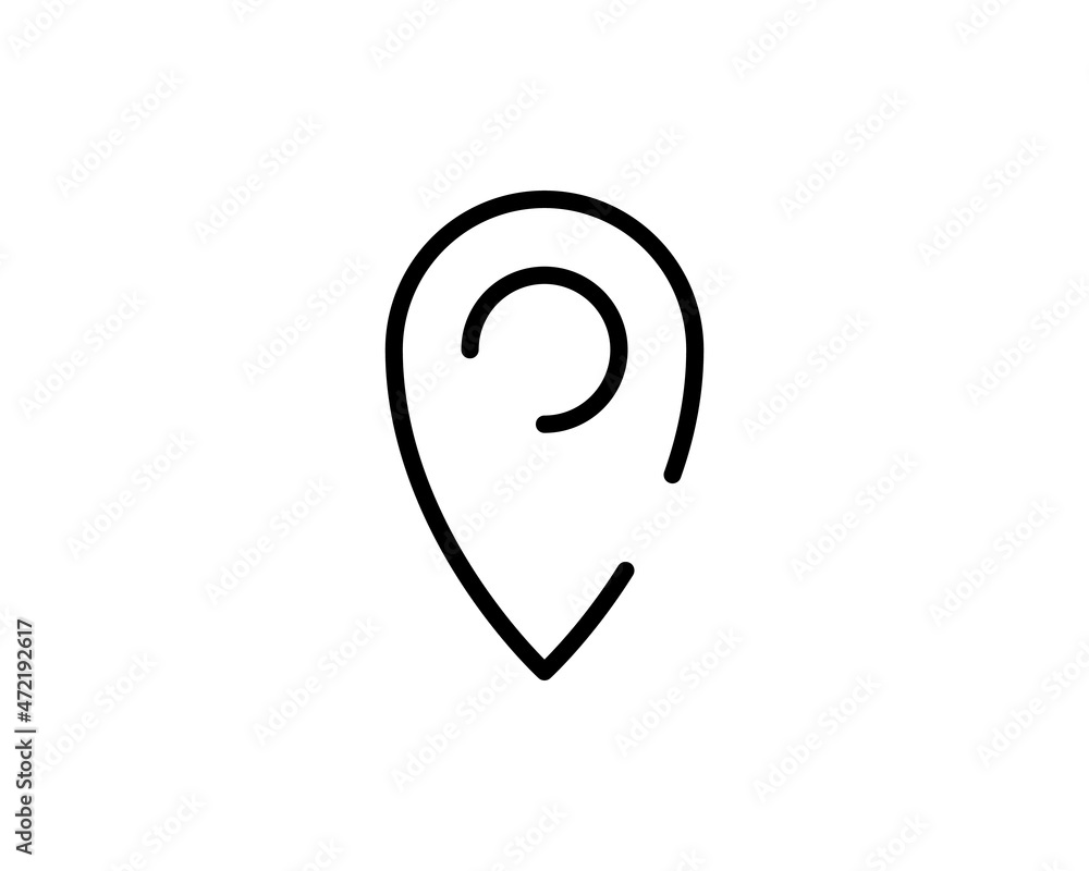 Poster pin map line icon. simple outline style. location, journey point, gps, destination, marker, pointer 