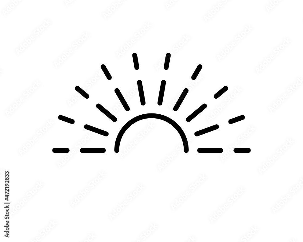 Poster sun flat icon. single high quality outline symbol of spring for web design or mobile app. thin line 