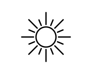 Sun flat icon. Single high quality outline symbol of spring for web design or mobile app. Thin line signs of sun for design logo, visit card, etc. Outline pictogram of sun