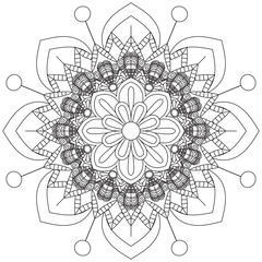 Leaf Flower Petal Coloring Mandala Art Simple Graphic Shape Vector Floral Oriental Outline Vintage Decorative Elements Pattern Illustration Islam Arabic Indian Turkish Mystic Religion Morals Lotus