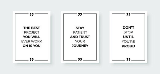 Motivational quotes. Inspirational quote for your opportunities. Frames with quote marks. Vector illustration.	 - obrazy, fototapety, plakaty