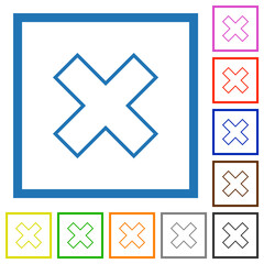 Obraz premium Cancel outline flat framed icons