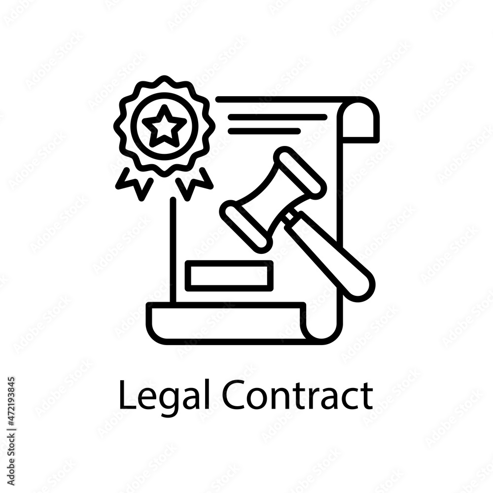 Poster legal contract vector outline icon design illustration. web and mobile application symbol on white b