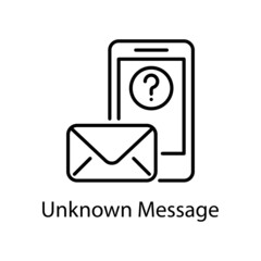 Unknown Message vector outline Icon Design illustration. Web And Mobile Application Symbol on White background EPS 10 File