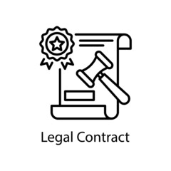 Legal Contract vector outline Icon Design illustration. Web And Mobile Application Symbol on White background EPS 10 File
