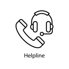 Helpline  vector outline Icon Design illustration. Web And Mobile Application Symbol on White background EPS 10 File