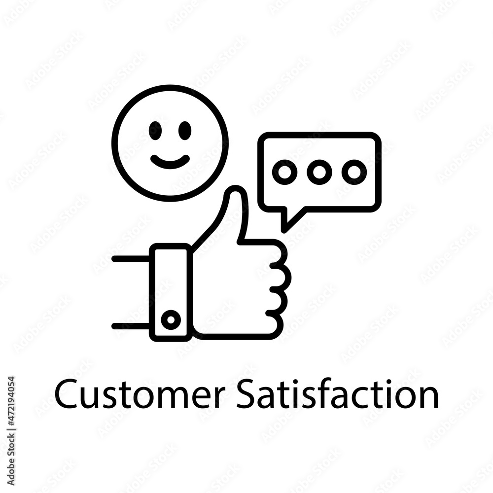 Poster customer satisfaction vector outline icon design illustration. web and mobile application symbol on 