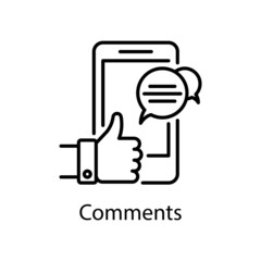 Comments vector outline Icon Design illustration. Web And Mobile Application Symbol on White background EPS 10 File