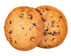 Cookies with chocolate american style food isolated on the white background