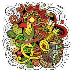 Brazil cartoon vector doodle illustration