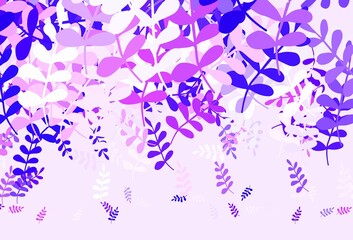 Light Purple, Pink vector elegant background with leaves.