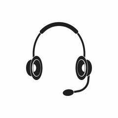 Headset icon isolated on white background.