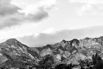 mountains and clouds